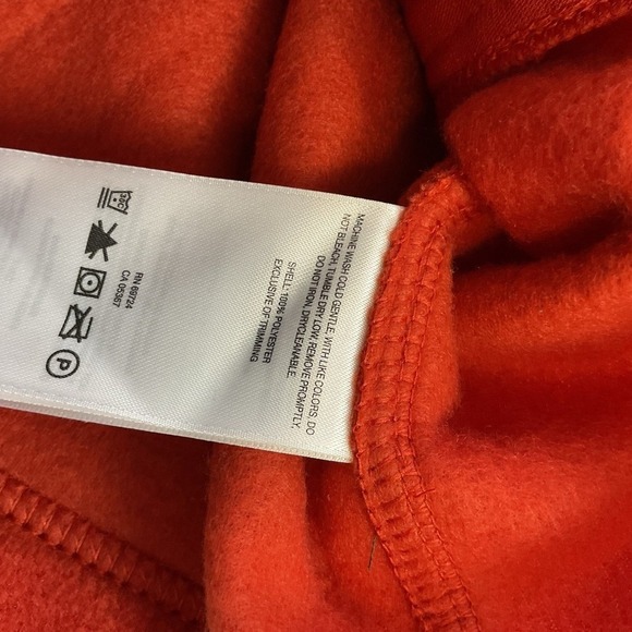 Columbia NWOT Vest Mens Small ORANGE Fleece Full Zip Jacket ATHLETIC COLLEGE - Picture 7 of 7